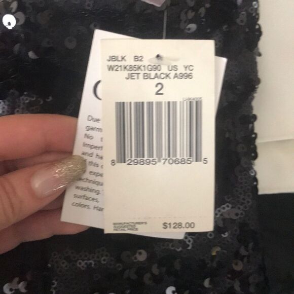 Black Sequence Dress by Guess NWT Size 2 - Picture 2 of 7